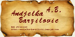 Anđelka Barzilović vizit kartica